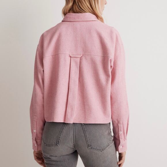 MADEWELL Flannel Cargo Button Up Shirt Nouveau Pink Melange Small S - Picture 4 of 11